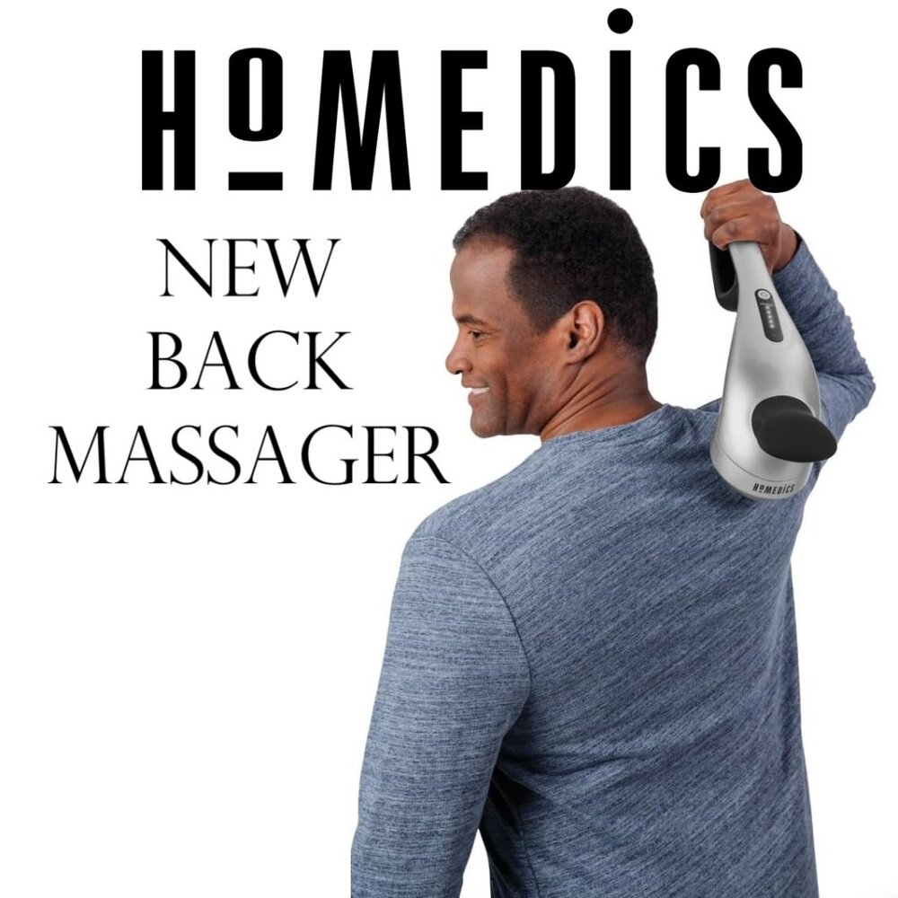 NEW Homedics Cordless Back Massager Neck Shoulders Percussion Massager with Rech